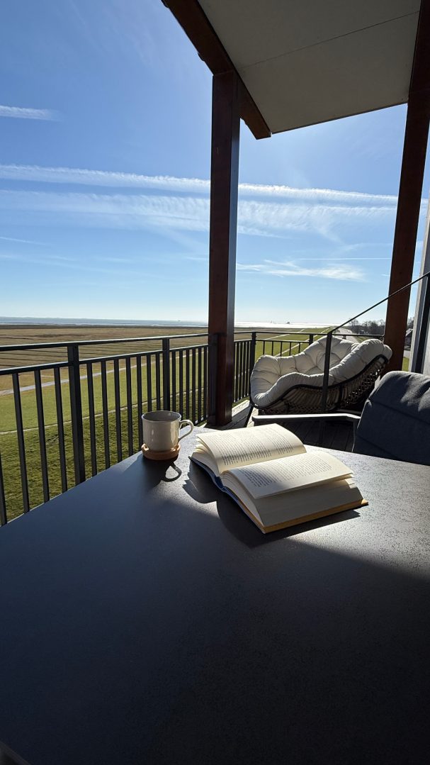 Balkon mit Weitblick Balkon mit Meerblick über die Nordsee auf Pellworm